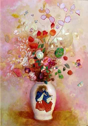 Blumenstrauß in einer japanischen Vase, ca. 1905-08
